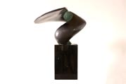 fotodocument Bronzen beeld Red power